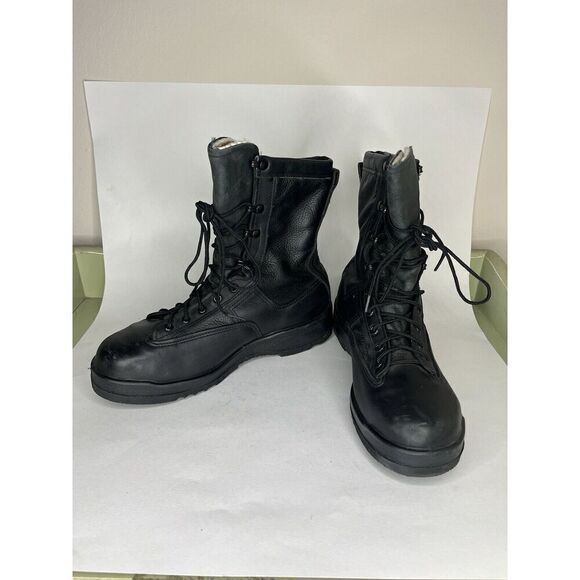 Belleville 880ST Men's 8" Leather WP Steel Safety Toe Army Boots Black Size 9 R - Picture 10 of 13
